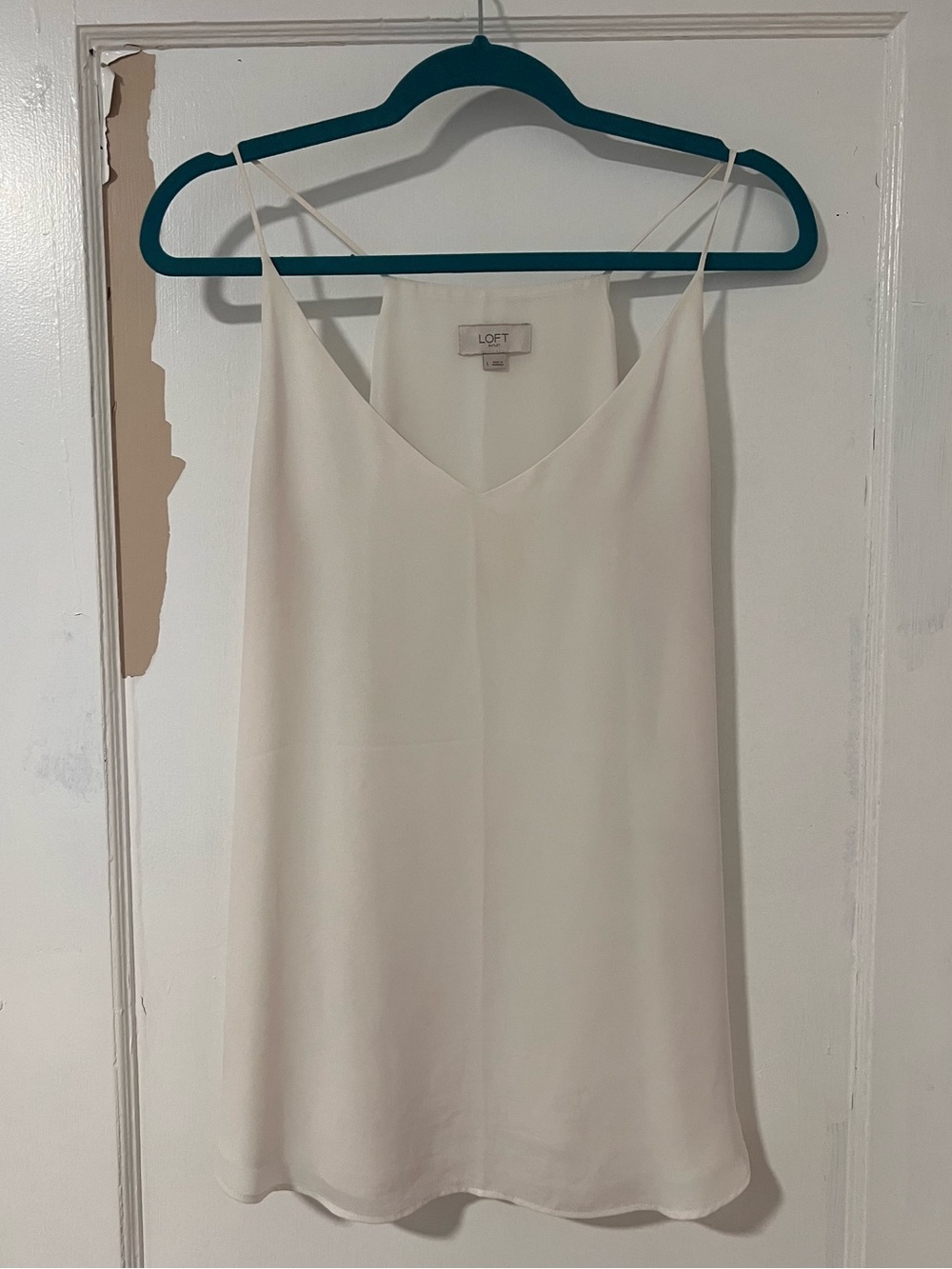 LOFT Outlet White Cami, L